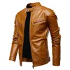 Thoshine Brand Leather Jackets Men優れた高品質のジップファッションアウターウェアジャケットスタンドカラーマン春の秋のジャケットトップL220725