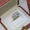 big cheetah leopard classic diamond wedding ring Designer Women Rings Wedding lovers gift engagement jewelry with box