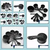 Measuring Tools Kitchen Kitchen Dining Bar Home Garden Black Plastic Cups 10Pcs/Lot Spoon Set For Baking Coffee Tea Factory Price Expert