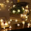 クリスマスの装飾ツリーペンダントスノーフレークLEDストリングライトハンギングデコレーションクリスマスパーティーホームウェディングガーデンガーランド装飾ライト