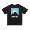 Brand Designer t Shirt Vintage Rhude T-shirts Men Women 1:1 High Quality Rh Graphic Print Oversize Tee Short Sleeve