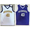 Nikivip College Basketball Jersey Jersey Kenny Tyler 43 Men The 6th Man Movie Huskies Jerseys Marlon Wayans University Purple Uniform Sport