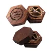 Black Walnut Wood Ring Boxes Gift Wrap DIY Carving Handmade Jewelry Box Necklace Earrings Storage Wedding Supplies asfd