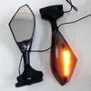 HZYEYO 1 par de espelhos de motocicleta LED Turn Signals Arror espelhos retrovisores integrados para Houda CBR 600 F4i 929 954 RR Fibra de carbono 2677