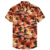 Men Fashion Casual Hawaiiaans bedrukt slank fit shirt en mannelijk sociaal korte mouw strand aloha shirt voor heren 220712