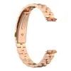 Roestvrijstalen riem voor Fitbit Luxe horloge armband Drie kralen polsbandje ketting metalen vervangingen slimme horlogeband accessoires