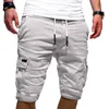 Shorts Masculino Verde Cargo Bermudas de Verão Masculino Bolsos com Aba Jogger Casual Trabalho Tático do Exército 220714