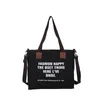 HBP Retro large capacity canvas bags female casual college wind Messenger college student hand Tote bag