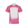 Wholesale Fans Tops Sublimation Bleached Shirts Cotton Feel Heat Transfer Blank Bleach Shirt Bleached Polyester T-Shirts F0425