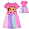 Vestidos da menina da criança princesa traje de algodão biscoito redemoinho c crianças vestidos para meninas biscoitoswirlc adolescente meninas vestido verão 10 12 q7908431