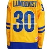 Mthl # 30 السويد رخيصة بالجملة هنريك lundqvist العالم كأس الهوكي جيرسي الأصفر مخيط تخصيص أي اسم رقم الرجال النساء الشباب جيرسي