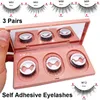 Cils auto-adhésifs faux cils réutilisables 3 paires avec miroir de maquillage pas d'eyeliner de colle nécessaire cils aspect naturel facile à mettre cils imperméables antidérapants