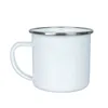 Sublimation Enamel Coffee Mug 12oz Camping Mugs Metal Blank Coffee Cup Enamelled Steel Tumblers