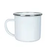 Sublimation Enamel Coffee Mug 12oz Camping Mugs Metal Blank Coffee Cup Enamelled Steel Tumblers