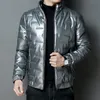 Men's Down Men's & Parkas 2022 Brand Padded Jacket Reflective Shiny Casual Stand-Up Collar JacketMen's