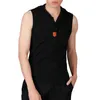 T-shirt da uomo estiva con cappuccio gilet senza maniche coreano sport fitness Casual Top bodybuilding magliette plus size m-xxxl W220426