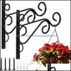 Other Home Decor Garden 2X Heavy Duty Metal Hanging Basket Brackets Plant Hanger Hook Wall Drop Delivery 2021 Mwejy