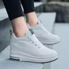 8.5 cm Height Increasing Women Platform Sneakers White Non-Slip Lace Up Loafers Woman Ladies Wedge Shoes Chaussure Femme 220520