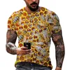 Summer Personlighet 3D Print Tshirt Mens Outdoor Bee Animal Casual Daily Breattable Oneck Short Sleeve Tops Tees XXS6XL 220607