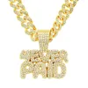 Hiphop Cuba Hip Hop Diamond Mosaic Letter Lelavicle Chain Big Butting Butter Wide Fashion Moder