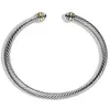 DIY titanium women039s two color 18K gold plated stainls steel wire rope bracelet simple open Bracelet4581282