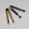 Senaste Natural Wood Mini Metal Pipes Dry Herb Tobacco Handpipe Cigarett Filter Holder Dugout Catcher Taster Bat Tips Tube Spring One Hitter Rökning Munnstycke