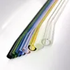 10x150mm Reusable Eco Glass Drinking Straws Clear Colored Curved Straight Milk Cocktail Juice Straw SN6630