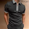 Verão Mens Roupas Polo Camisas Streetwear Impressão Casual Manga Curta Camiseta Homens TurnDown Collar Zipper Polos 220623