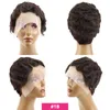 Lace Wigs Retro Wig Pixie Cut Human Hair Short Wave Bob vooraf geplukt voor vrouwen t Deel Brown Hoogtepunt