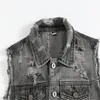 Men's Casual Shirts Shoulder Vest Men's Cowboy Jacket In Denim Blouse BlouseMen's