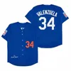 Erkekler Fernando Valenzuela Jersey 1981 Retro La Blue Beyaz Gri Krem WS Onur Listesi Yaması Meksika Beyaz Siyah Kenevir Grey Dikişli Formalar S-3XL