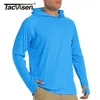 Tacvasen Protection Sun Protection mass de manga comprida capuz casual tshirts à prova de UV respirável camisetas secas rápidas e secas masculinas 220811