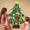 Juldekorationer filt träd med ornament barn år gåva leksaker fest vägg hängande dekoration för hem navidad 2022Christmas