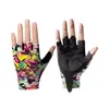 2024 Graffiti Fashion Summer Cycling Gloves MTB Road Gloves Mountain Bike Half Finger mitten Men Fleece Bicycle Gym Fitness Non-slip Sports Accessions
