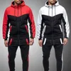 Tracksuit Men Spring Autumn Sweat Suits M￤n mode Patchwork Sweatshirts Sweatpants Sport Suit Male Casual Jogger Set 201116