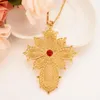 Pendant Necklaces Gold Hollow Carving Set With Diamond Red Personality Necklace Sweater Lady Wedding/girl Jewelry Gift