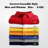 Moda Clássica Designer Francês Mens Tees Pólos Camisa Verão Casual Homem Feminino Verão Unissex Tamanho Grande Lapela Respirável Crocodilo Bordado T-shirt Negócios Golfe