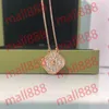 Fashion Classic Pendant Neckor for Women Luxurious Four Leaf Clover Stripes Locket Necklace Diamonds Choker Chain Designer Jewe342G