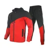 Mäns Tracksuits European och American Höst Vinter Sports Suit Hooded Stitching Casual Sweater Couple Cardigan