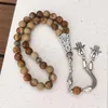 Beaded Strands High Quality Picture Stone Natural Sibha Islamic Muslim Tasbih Prayer BeadsBeaded Lars22