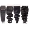 4x4 Vetersluiting Maagdelijke Braziliaanse Menselijk Haar Gratis Midden Driedelige Sluiting Recht Lichaam Losse Diepe Golf Krullend Natuurlijke Kleur 8-18 inch