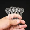 Tubos de queimador de óleo de vidro tubos fumantes inebriantes 10,5 cm transparentes transparentes pirex água borbulha de água tubo de mão para cachimbo de cachecófos de folga à mão ferramentas de fumaça de unhas porra