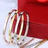 con scatola 4mm sottili bracciali firmati in argento Braccialetti per donna Uomo Acciaio al titanio Braccialetti con cacciavite in oro Bracciale 16-19cm