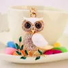 Owl Branch White Crystal Bag Hanger Metalen Rhinestone Handtas Auto Sleutelhanger Sleutelhanger Bruiloft Gunst Party Gift