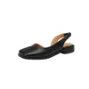 デザイナー女性夏のセクシーな高級サンダルシューズ純正レザーブロックロースクエアヒールパンプスフラット靴パーティーオープントウズドレス靴フォーマルYGN020-A34-2