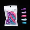False Nails Solid Color Matte Nail Tip Coffin Long Ballet Fake Press On Artificial Art Extension Tool Prud22