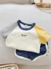 Children s Cotton Baby Sets Letter Print Casual Sports Boy T shirt Shorts Clothing Toddler Unisex Leisure 220620