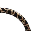 Steering Wheel Covers 37cm Personalized Leopard Print Car Cover Plush Silvery Accessories Auto Upholstery SuppliesSteering