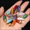 Hänghalsband pendum chakra circar cone point healing crystal reiki charms för halsband smycken gör ametist rose dhseller2010 dhfja