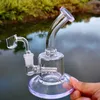 6 Inch Mini Rigs Inline Perc Glass Water Pipe Thick Bong Small Dab Rig 5mm Thick Hookah With 4mm Quartz Banger CS181